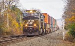 NS 4183 leads a short stack train west through Blandon